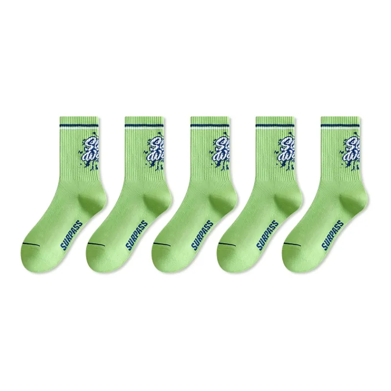 Taste The Color Mid Calf Socks Unisex 5 Pack-29