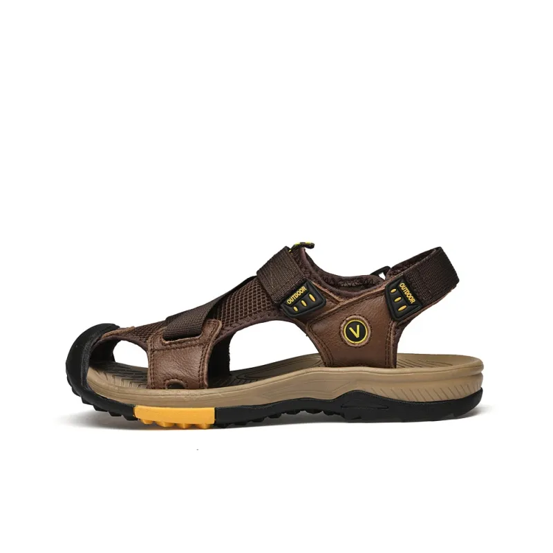 TOMAY Beach Sandals Men Black/Brown-6