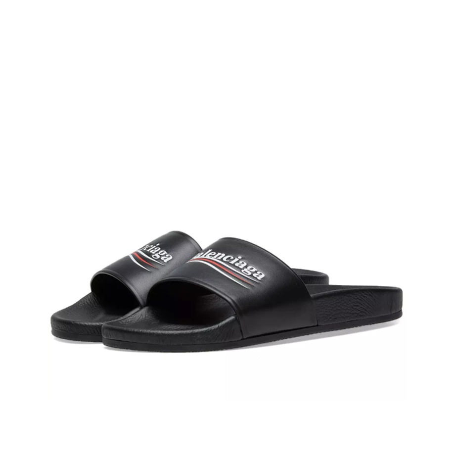 【関税＆送料込み】Balenciaga Slippers Balenciaga Wave Logo Slippers Sandals Black - POIZON