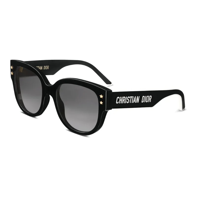 DIOR Acetate Irregular Shape Sunglasses Women's Black-0