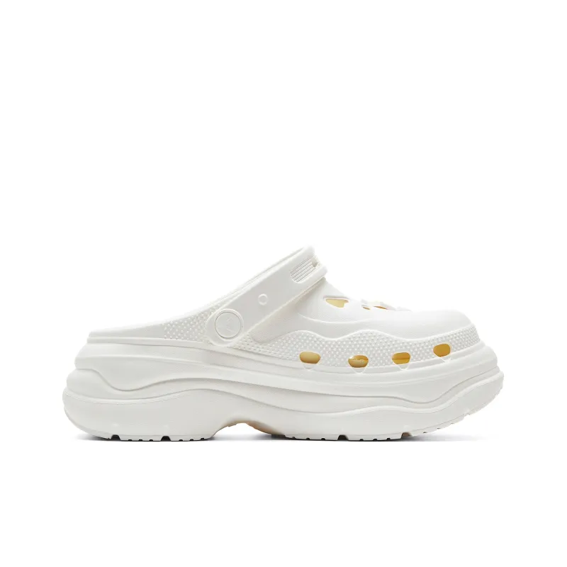 PEAK Taichi Height Increasing Shoes Clogs Women's Canvas White-2