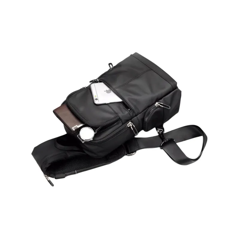 HACIN Oxford One Shoulder Crossbody Bag, Sling Bag Regular Men's Black-1