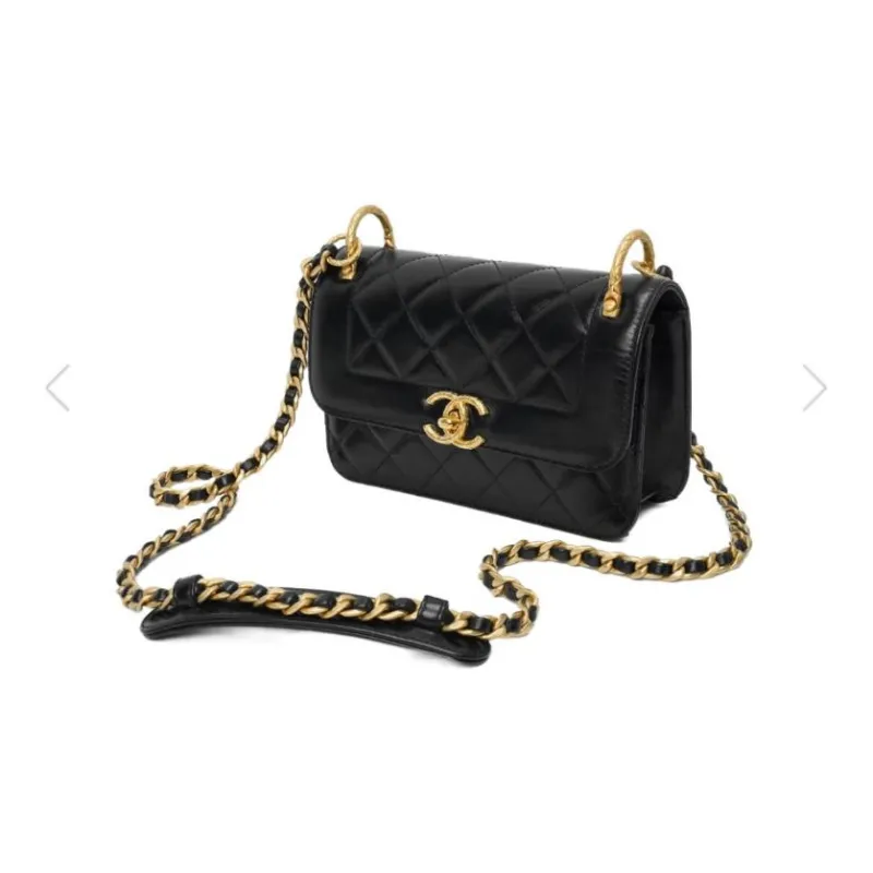 CHANEL Sheepskin Lady Dior Bag, Chain Bag, Shoulder Bag, Crossbody Bag Trumpets Women's Black-1