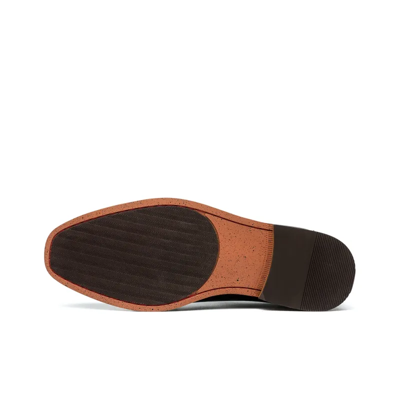 FAPAI Dress Shoes Men Low Top Brown/Black-5