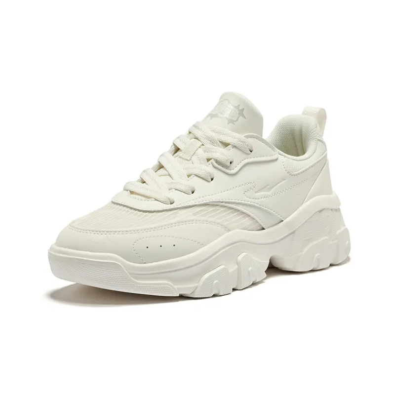 Erke Lively Insight Abrasion Resistant Breathable Low Top Casual Shoes Women's Microcrystal White-2