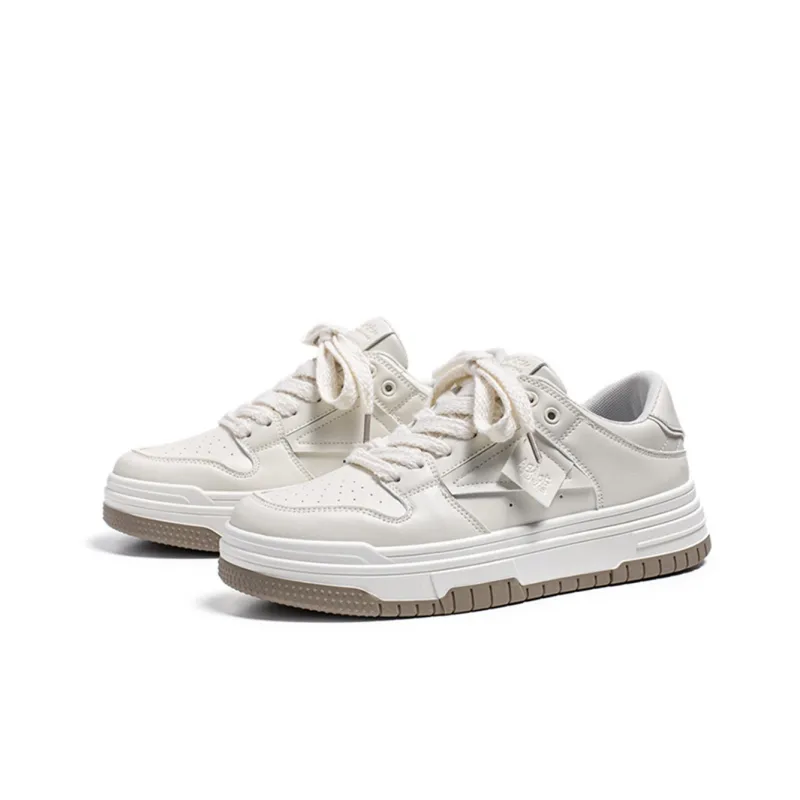 Meiretu Low Top Skateboard Shoes Men's White-1