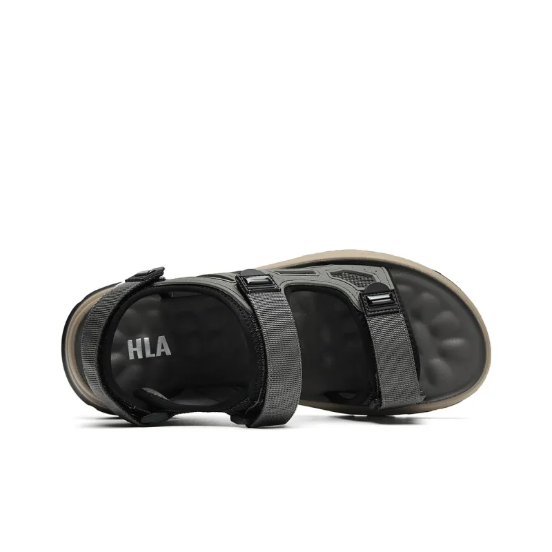 HLA Beach Sandals Men Black-2