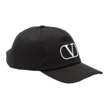Valentino Cotton Baseball Caps Men's Black