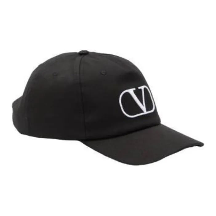 Valentino Cotton Baseball Caps Men's Black-0