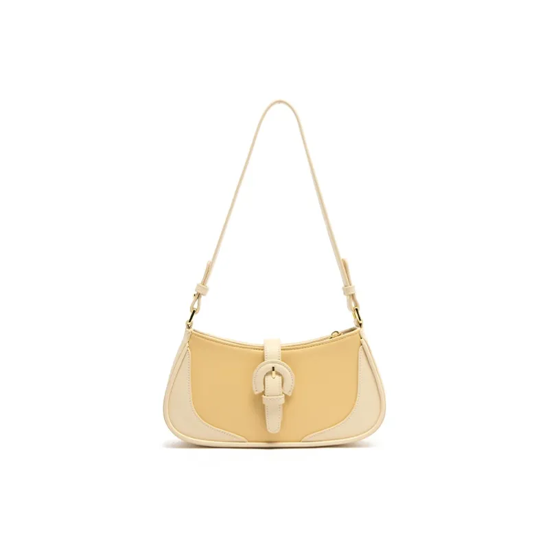 MICOCAH PU Shoulder Bag Regular Women's Thick Milk Latte/Double Cheeses-4
