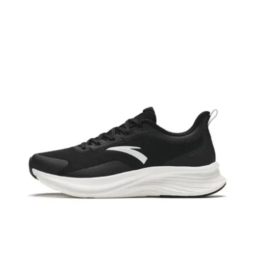 Anta Cushioning Slip Resistant Low Top Running Shoes Women's Black White