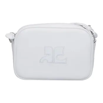 COURREGES Calfskin Crossbody Bag Shoulder Bag Women's White