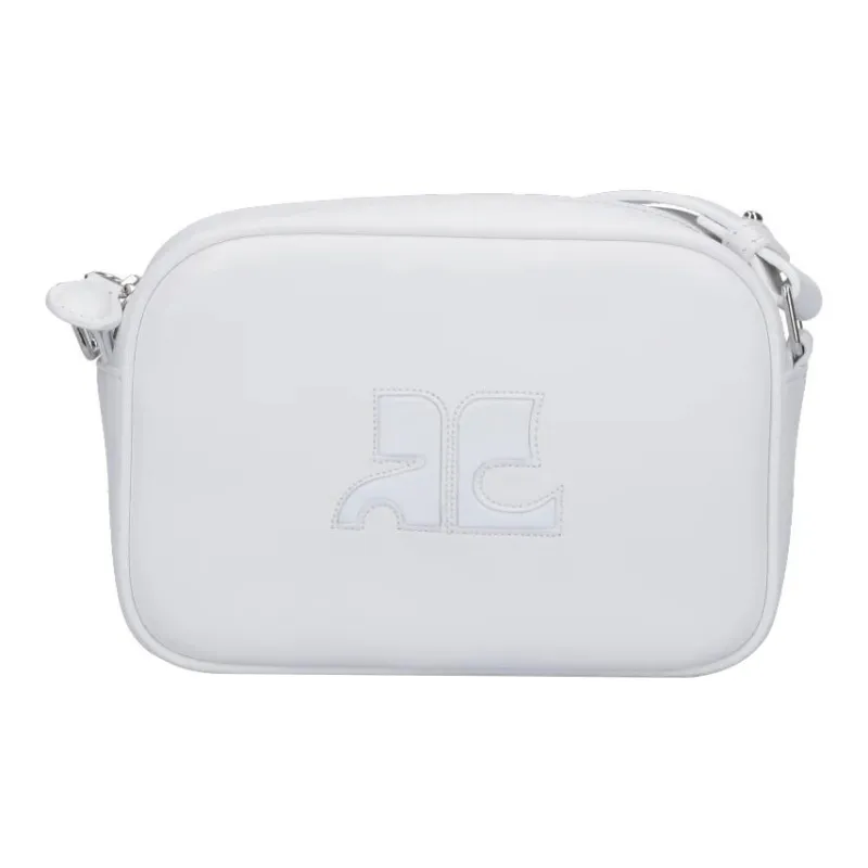 COURREGES Calfskin Crossbody Bag Shoulder Bag Women's White-0