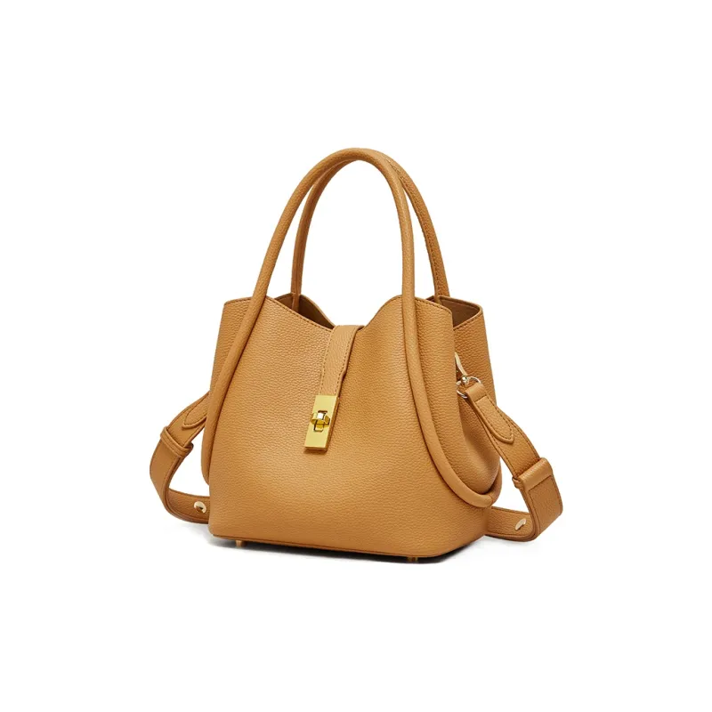 Geshiman Cow Leather Handbag Medium Size Women's-2