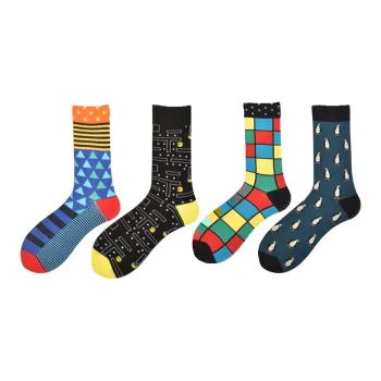 Flowers In Water Mid-Calf Socks Men's 4 Pack