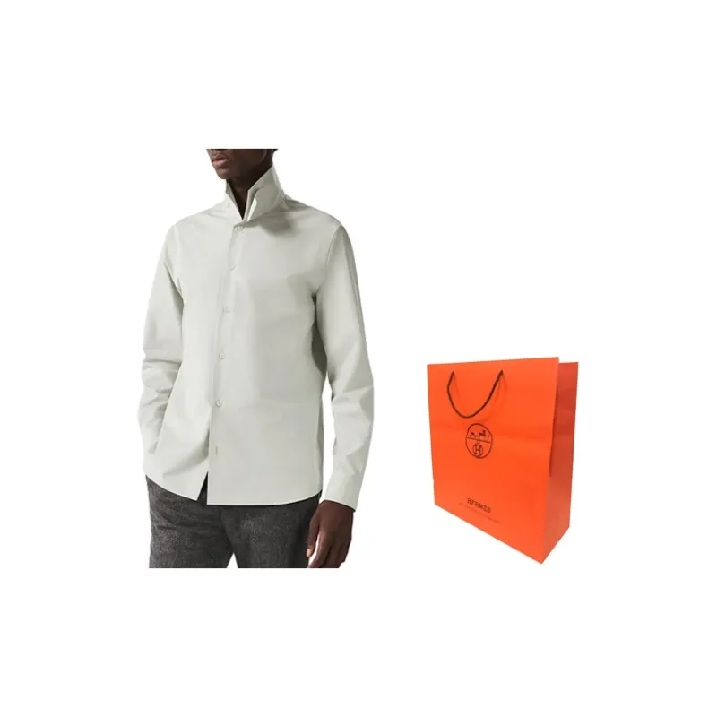HERMES FW23 Shirt Men's Light Green-2