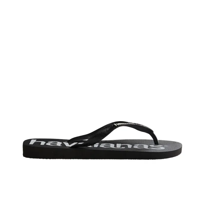 Havaianas Logomania Stylish Sandals Unisex Black White-1