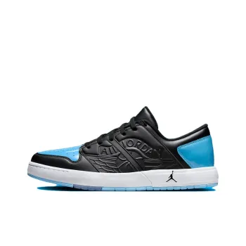 Jordan Nu Retro 1 Abrasion Resistant Low Top Vintage Basketball Shoes Men's Black Blue