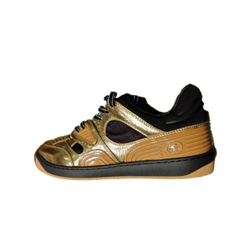 GUCCI Basket Low Gold Black-3