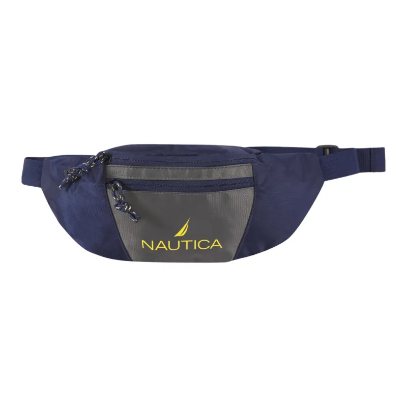 NAUTICA Nylon Fanny Pack Men's Blue & Yellow-0