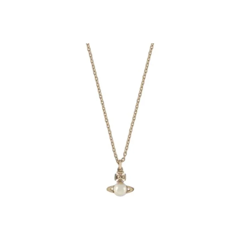 Vivienne Westwood Pearl-logo Pendant Necklace-0
