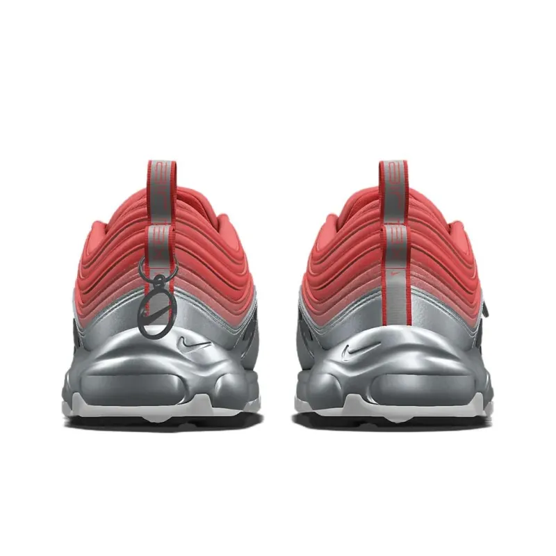 Nike Air Max 97 Cushioning Wear-Resistant Low-Top Casual Shoes Unisex Gray Red-4