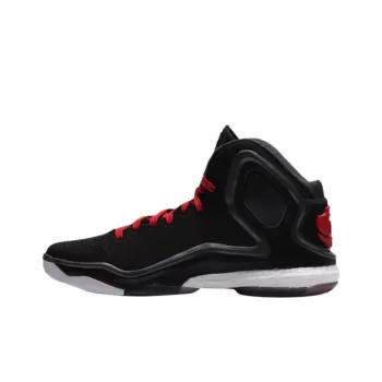 Adidas D Rose 5 Boost Cushioning, Wear Resistant Low Top Basketball Shoes Unisex Black Red