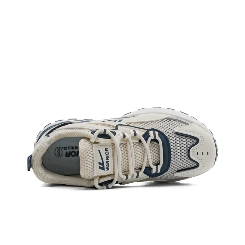 Warrior Warrior Anti-Slip Wear-Resistant Breathable Lightweight Low-Top Running Shoes Unisex Beige Dusty Blue Gray-3