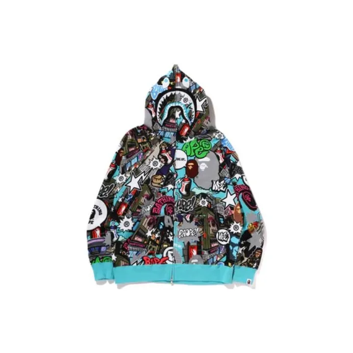 Bape Comic Art Shark Zip Hoodie-2