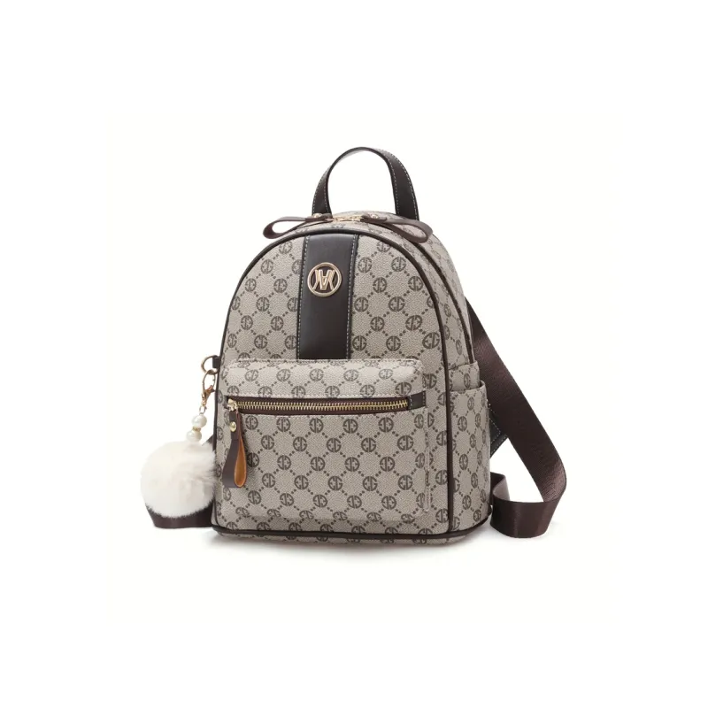 Weymond PU Backpack Women's Coffee/Earth Yellow/Blue Gray-2