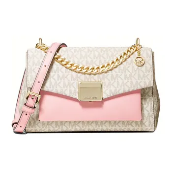 MICHAEL KORS Lita Polyester Crossbody Bag Shoulder Bag Medium Size Women's White Pink