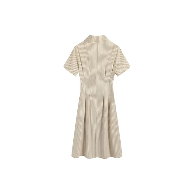 KING PRINCE Short Sleeved Dress Versatile Fashion Preppy Style Women's Green-3