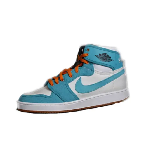 SocialWorks x Jordan Air Jordan 1 AJKO Non-slip Lightweight High-Top Vintage Basketball Shoes Men's White Blue