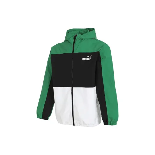 PUMA Jackets Men Green/Black/White