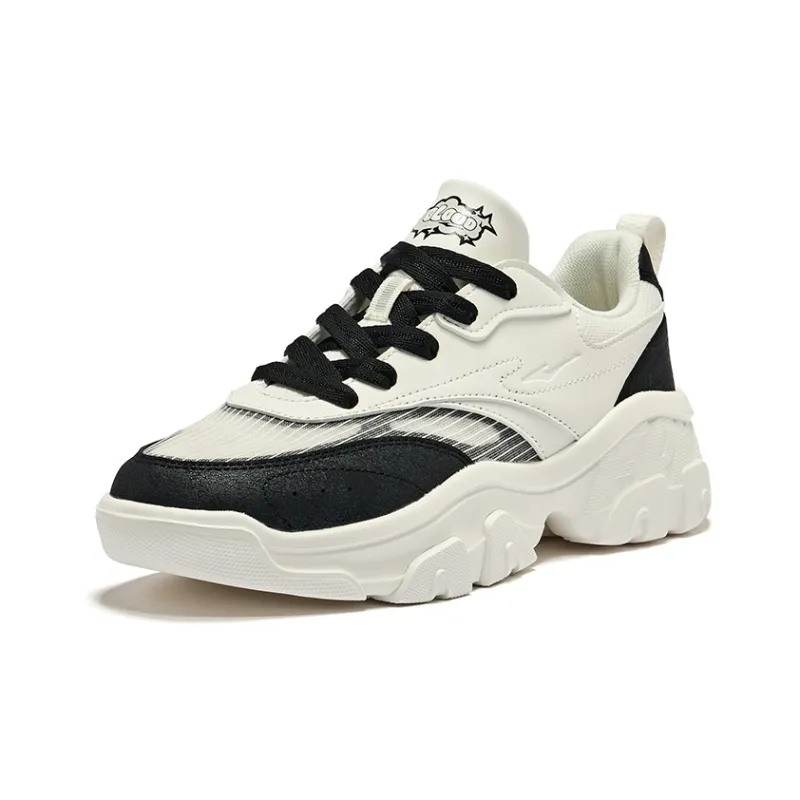 Erke Spirit Rhinoceros Durable Breathable Low-Top Casual Shoes Women's Microcrystal White/Jet Black-2