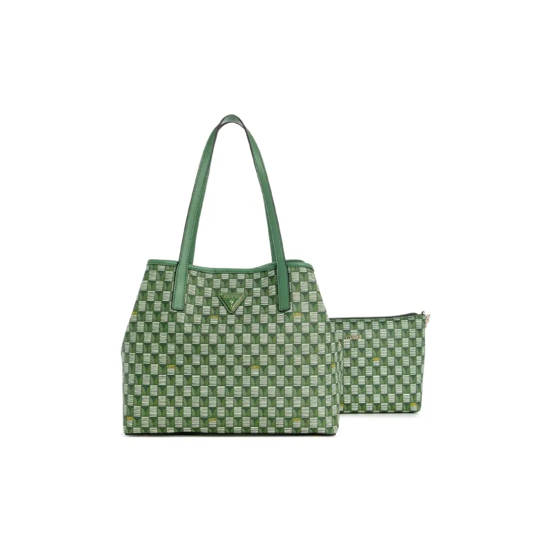 GUESS Artificial Leather Tote Bag Shopping Bag Shoulder Bag Handbag Small Size Women's Green-2