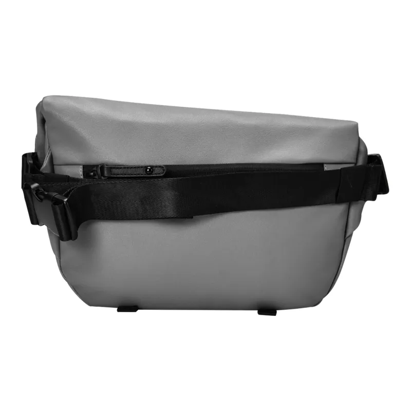 ONRF Water Repellent Leather PVC Messenger Bag Sling Bag Large Size Unisex Gray-4