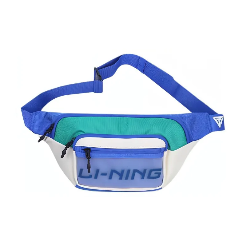 LiNing Fabric Polyurethane Sling Bag Fanny Pack Regular Unisex White Blue-1