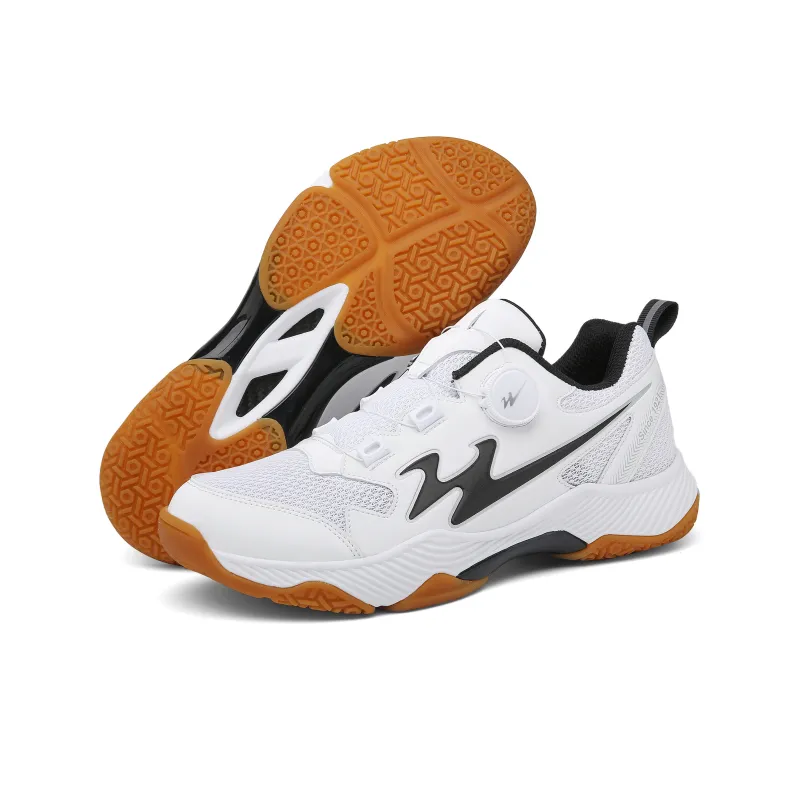Binary Badminton Shoes Unisex Low Top Umber/White/Black-4