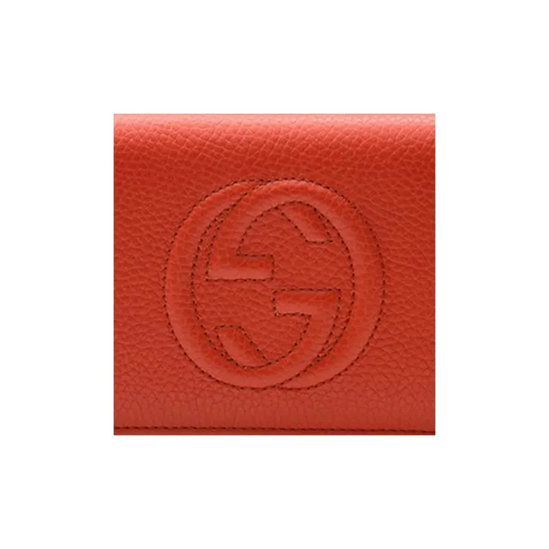 GUCCI Soho Cow Leather Wallet Women's Orange-4
