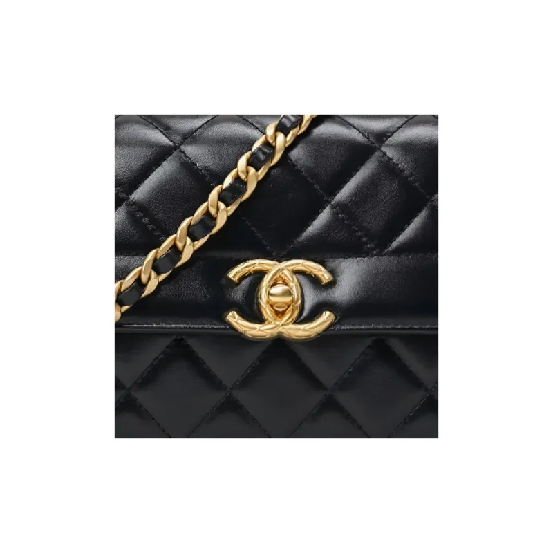 CHANEL Sheepskin Lady Dior Bag, Chain Bag, Shoulder Bag, Crossbody Bag Trumpets Women's Black-3