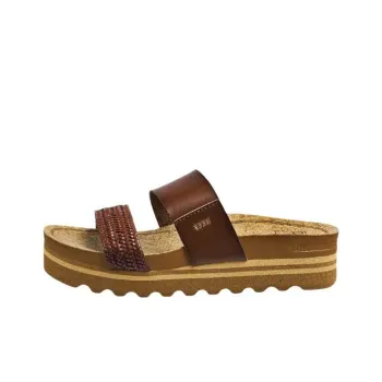 REEF Cushion Vista Hi Slide Slippers Women's Brown Yellow