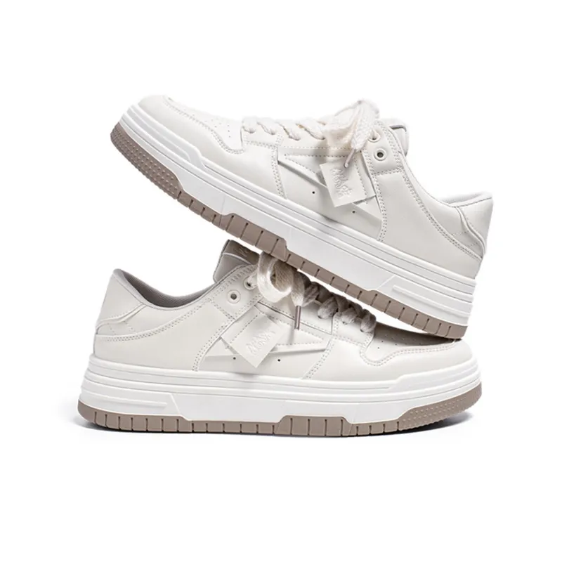Meiretu Low Top Skateboard Shoes Men's White-2