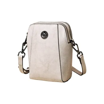 DIFENISE Cow Leather Women's Shoulder Bag Mini Women's White/Black