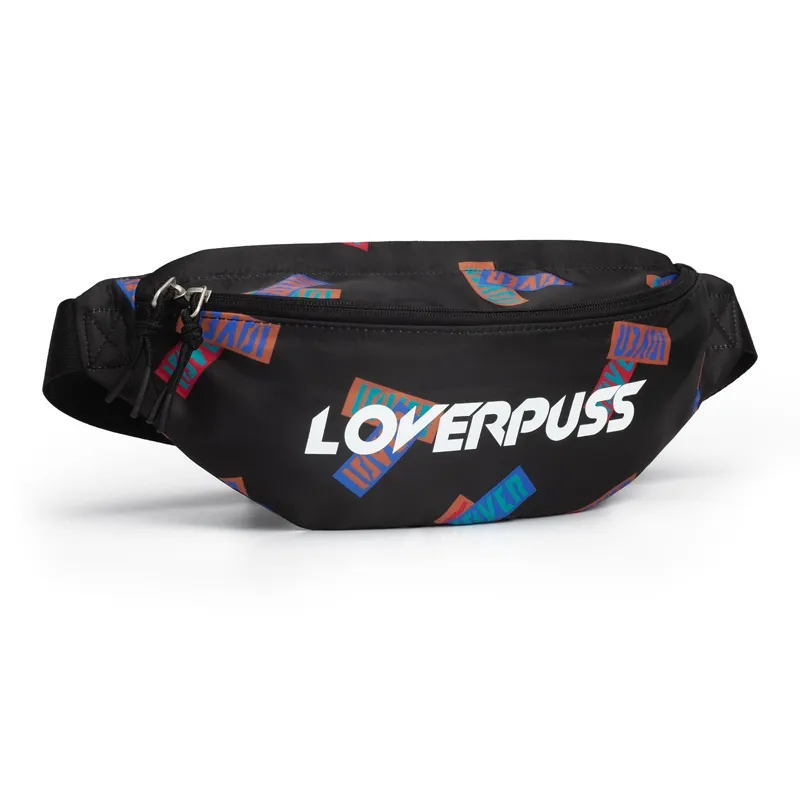 LOVERPUSS Fabric Sling Bag Fanny Pack Regular Unisex Dazzle Black-3