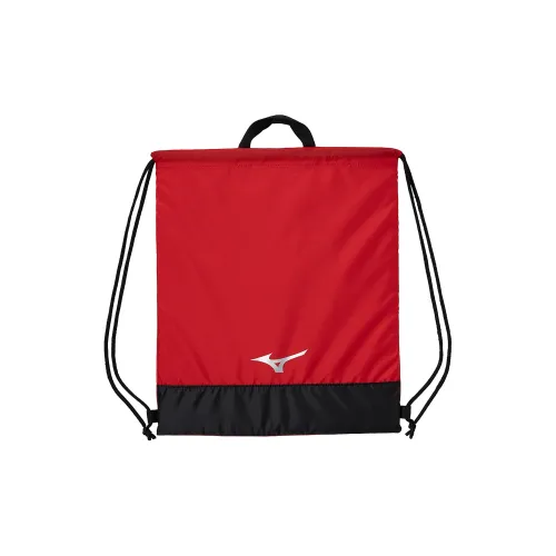 Mizuno Polyester Backpack Unisex Red Multicolor Silver
