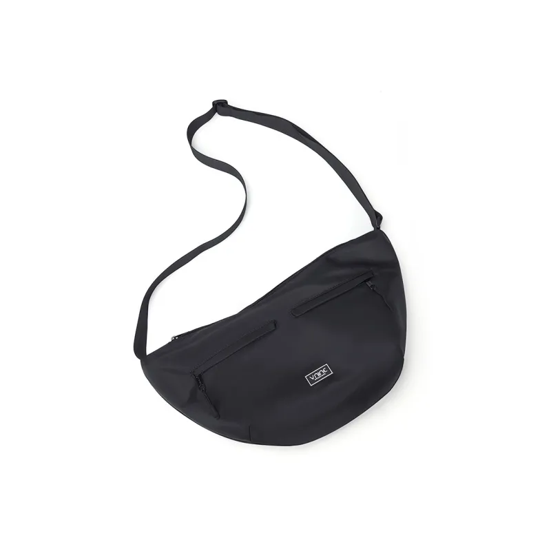 V.NINE Fabric Shoulder Bag Dumpling Bag Crossbody Bag Tubas Unisex Sauce Milky White/obsidian Black-1