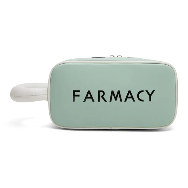 Farmacy Microfiber Synthetic Leather Makeup Bag Regular Unisex Black/Green/White/Gray-4