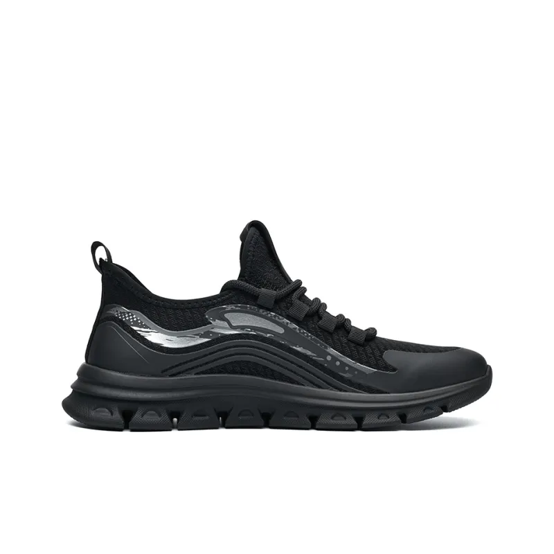 KAISER Cushioning Breathable Balanced Lightweight Low Top Running Shoes Men's Black-1