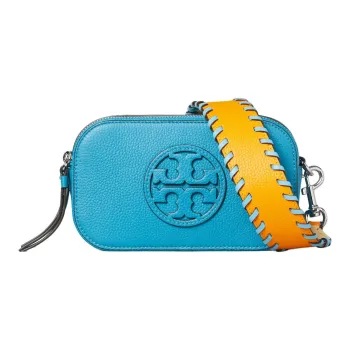TORY BURCH Litchi Grain Leather Camera Bag Shoulder Bag Crossbody Bag Mini Women's Blue